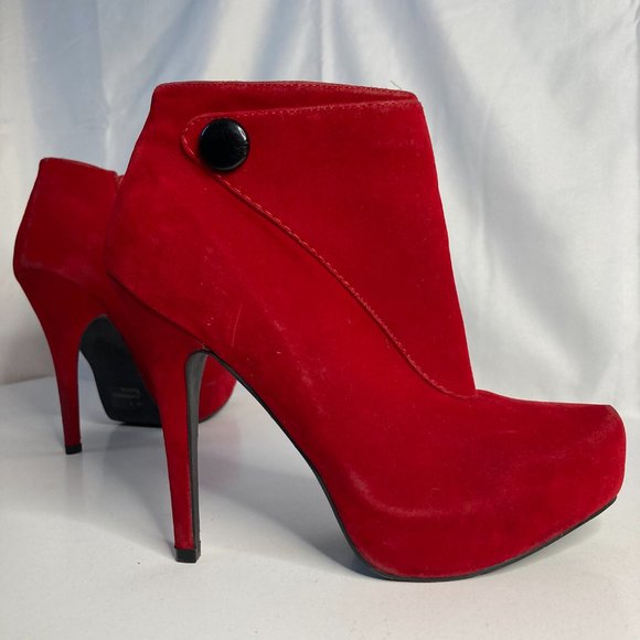 Stunning Charlotte Russe High Heel Platform Ankle Boots Size 6 Red - Picture 8 of 11